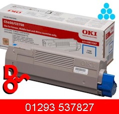 Genuine OKI C5650 Toner 2K Cyan 43872307