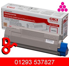 Genuine OKI C5650 Toner 2K Cyan 43872306